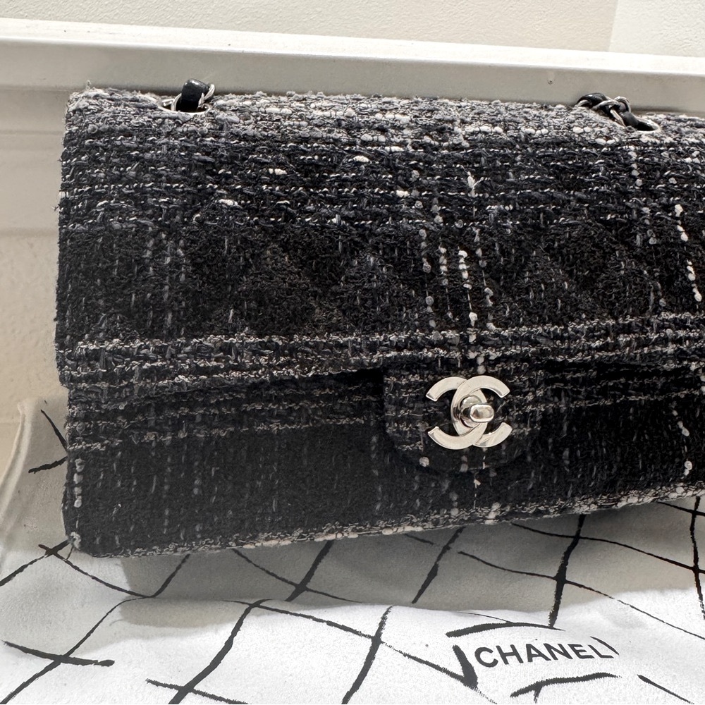 ❗️SOLD❗️CHANEL Classic Double Flap Medium Tweed Shoulder Crossbody Bag